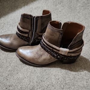 Freebird Distressed Brown Ankle Booties